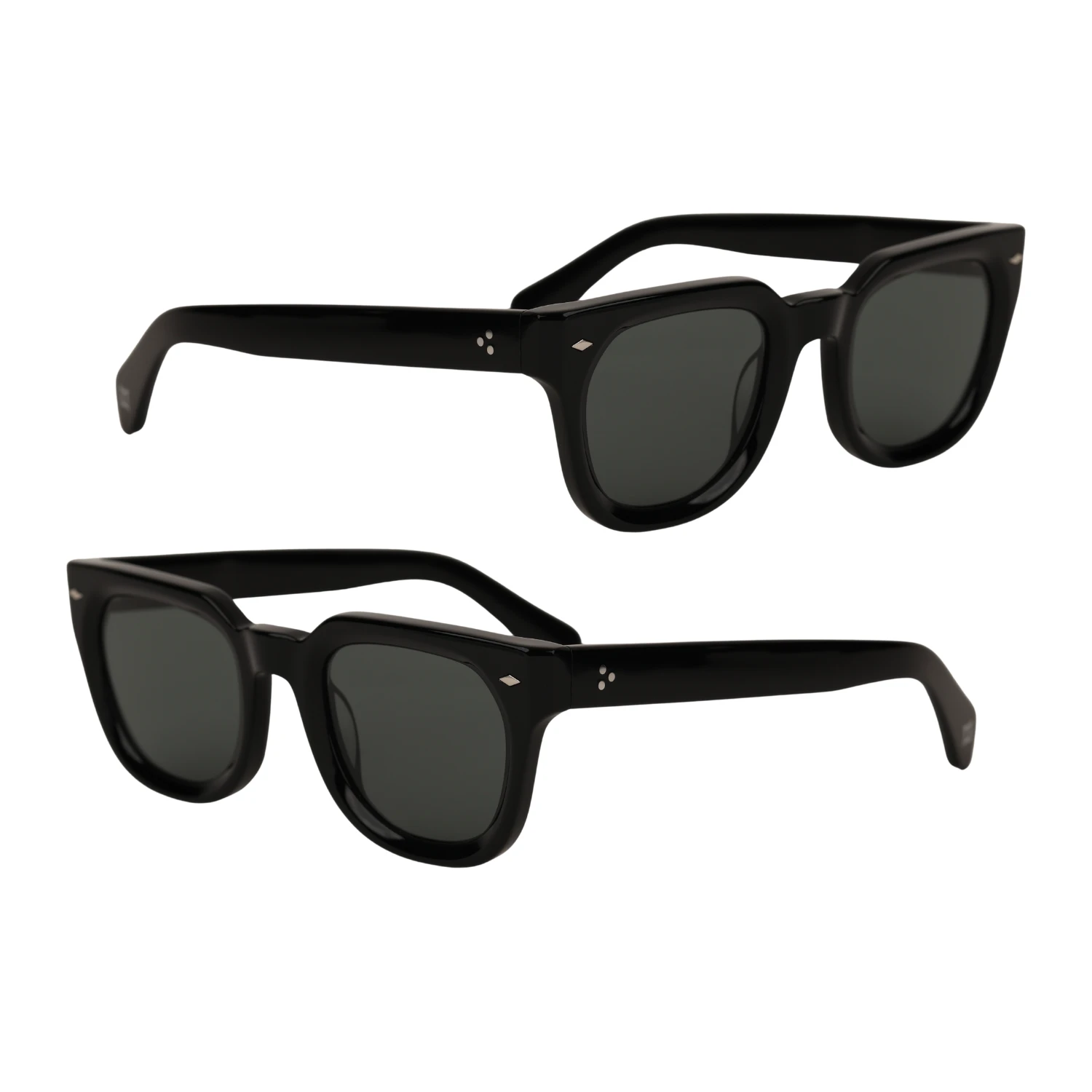Snawk Solus sunglasses in Black with black lenses, angled side views