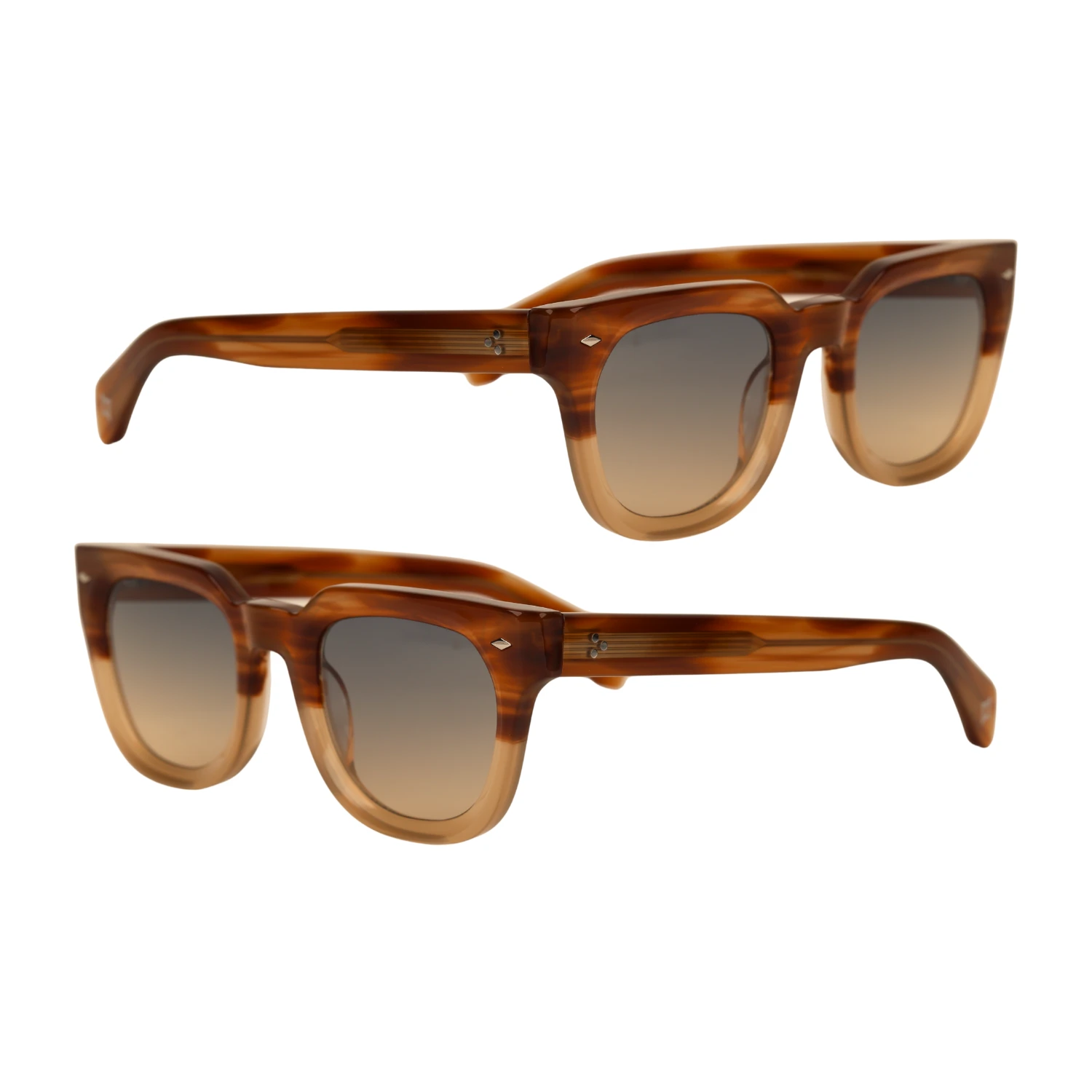 Snawk Solus sunglasses in Tortoise Fade with gradient lenses, angled side views